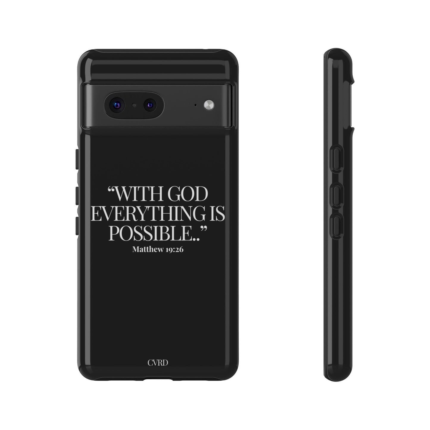 "Endless Possibilties" - Black Phone Case (Matthew 19:26)