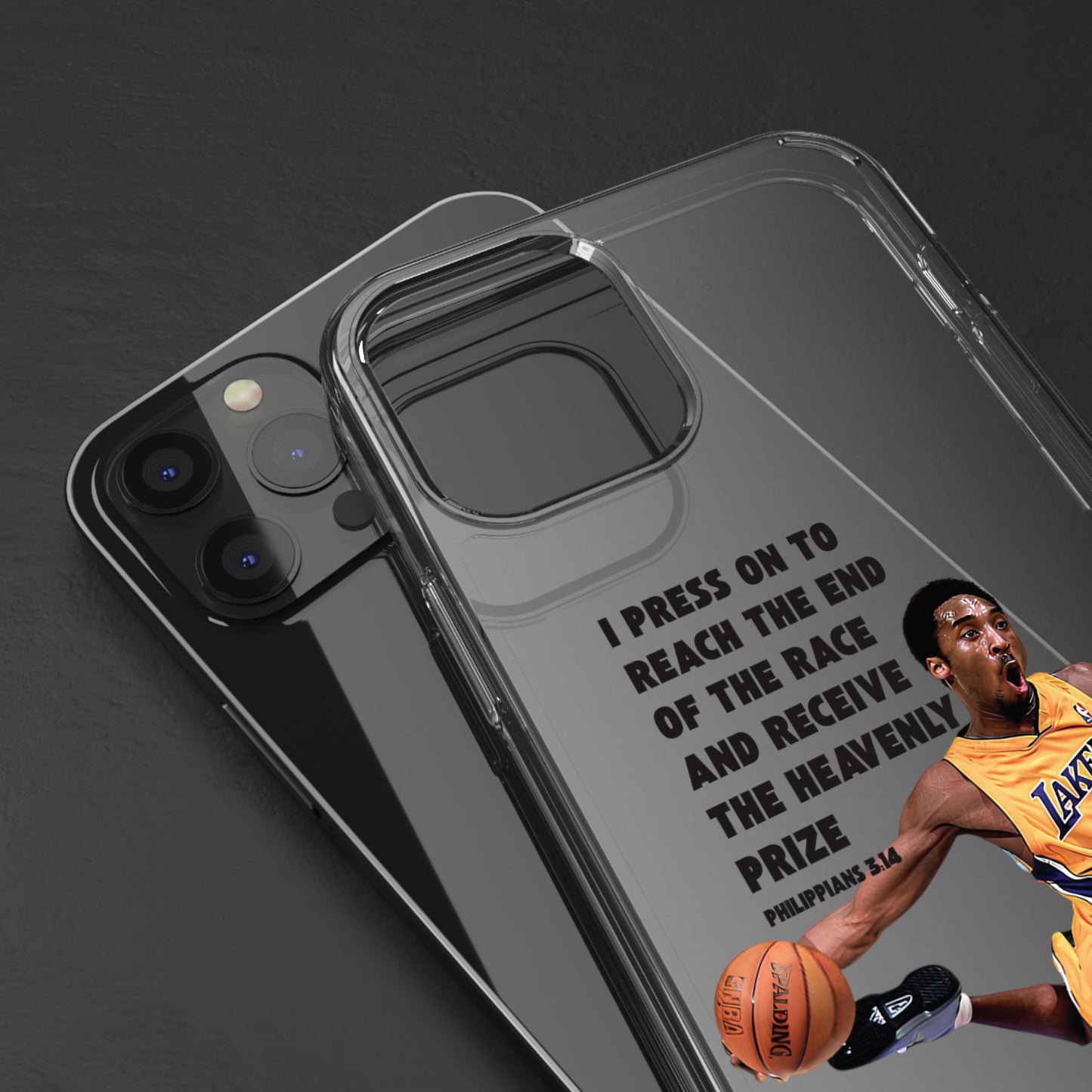"Angel" – Transparent Phone Case (Philippians 3:14)