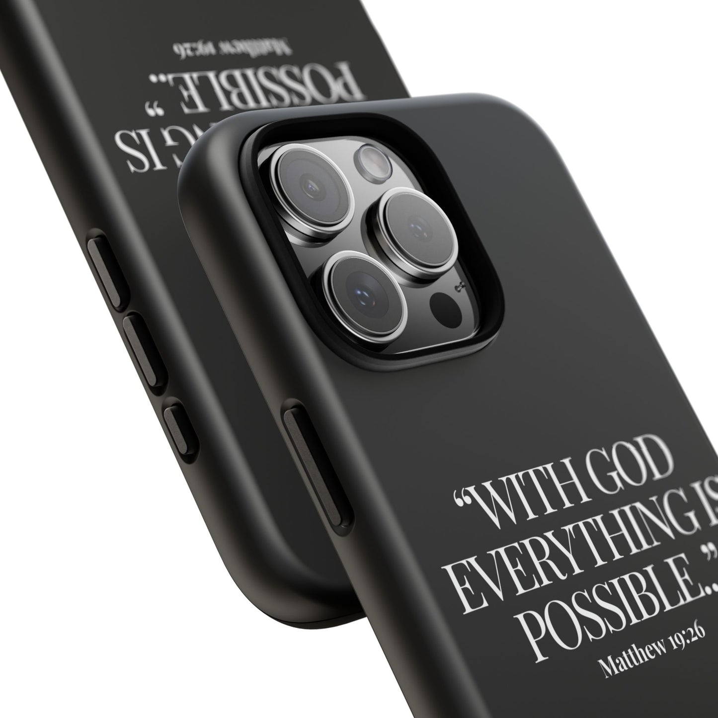 "Endless Possibilties" - Black Phone Case (Matthew 19:26)