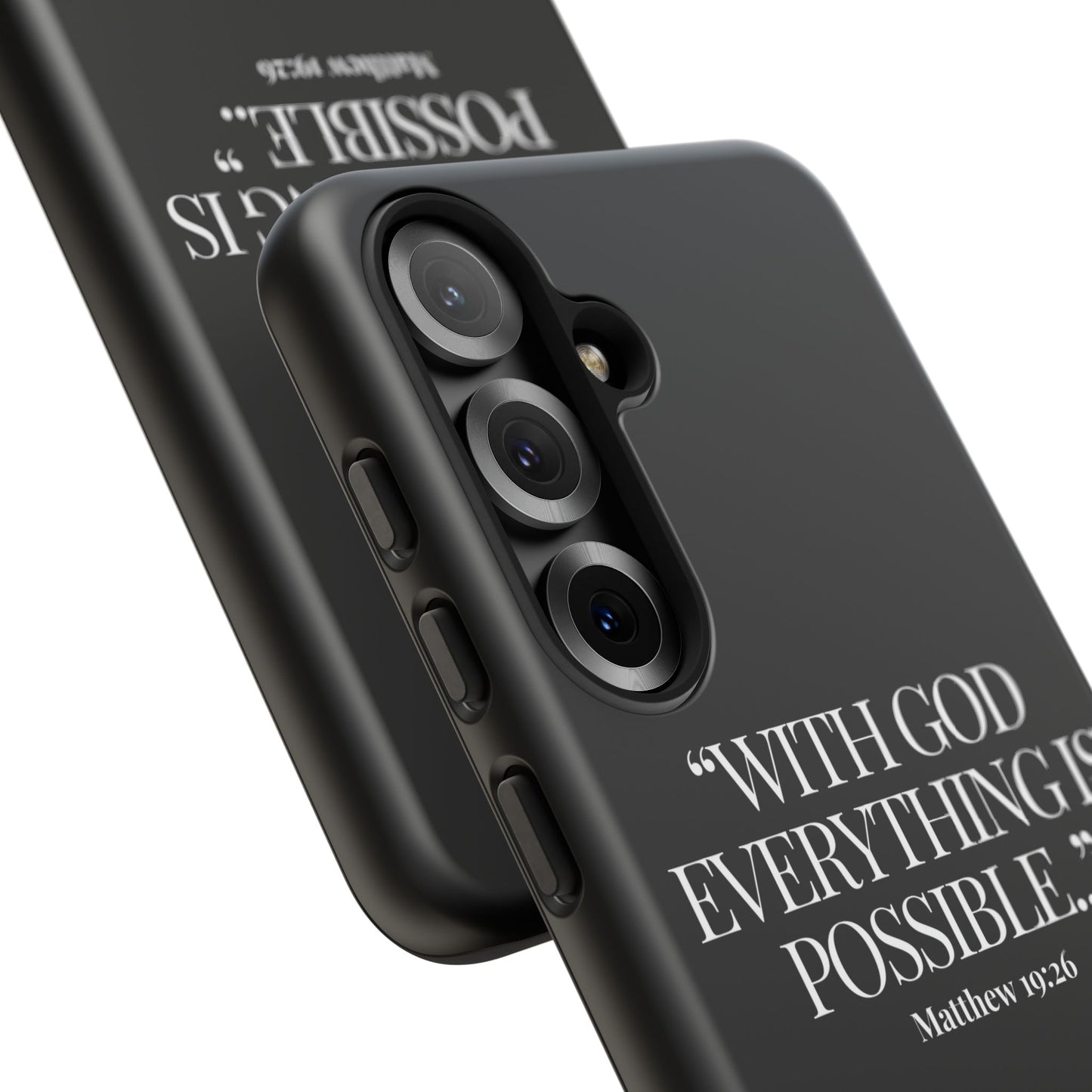 "Endless Possibilties" - Black Phone Case (Matthew 19:26)