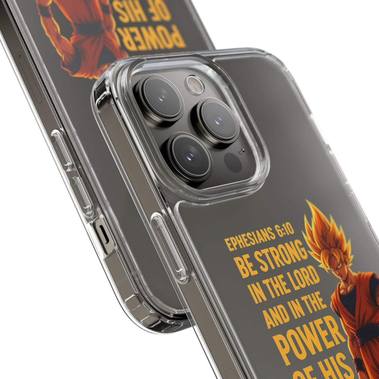 "Pure Strength" – Transparent Phone Case (Ephesian 6:10)