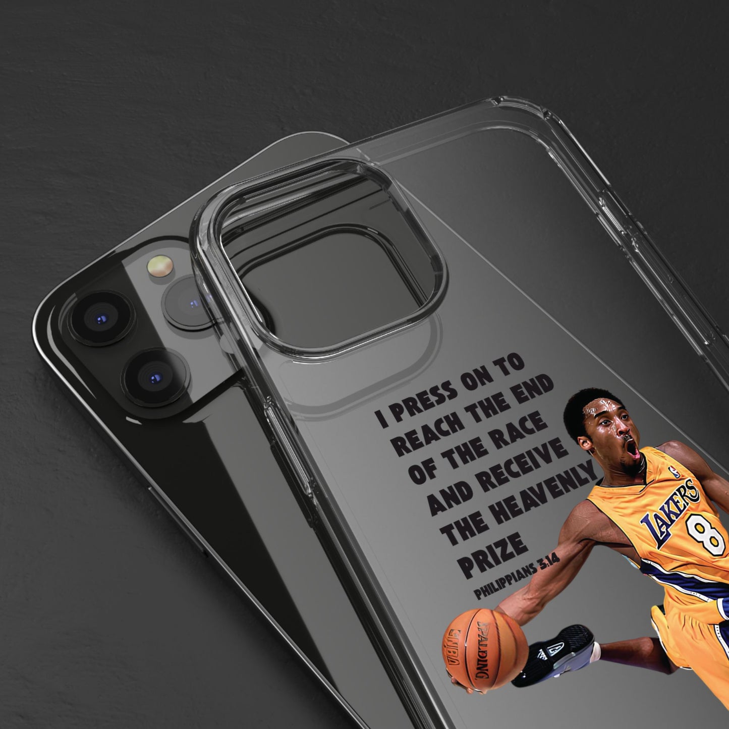 "Angel" – Transparent Phone Case (Philippians 3:14)