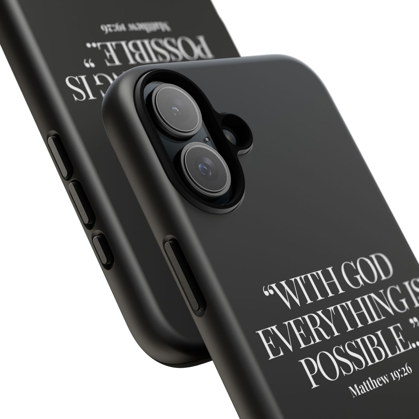 "Endless Possibilties" - Black Phone Case (Matthew 19:26)