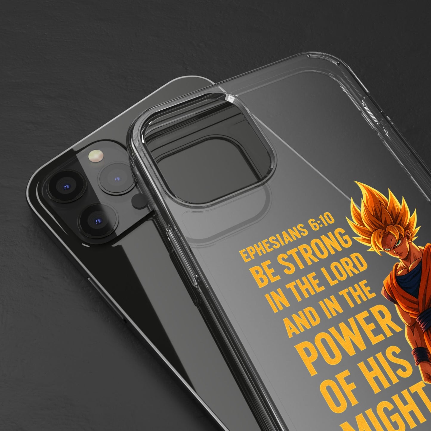"Pure Strength" – Transparent Phone Case (Ephesian 6:10)
