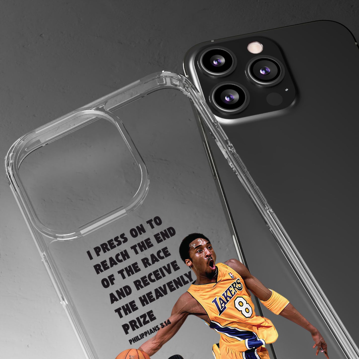 "Angel" – Transparent Phone Case (Philippians 3:14)