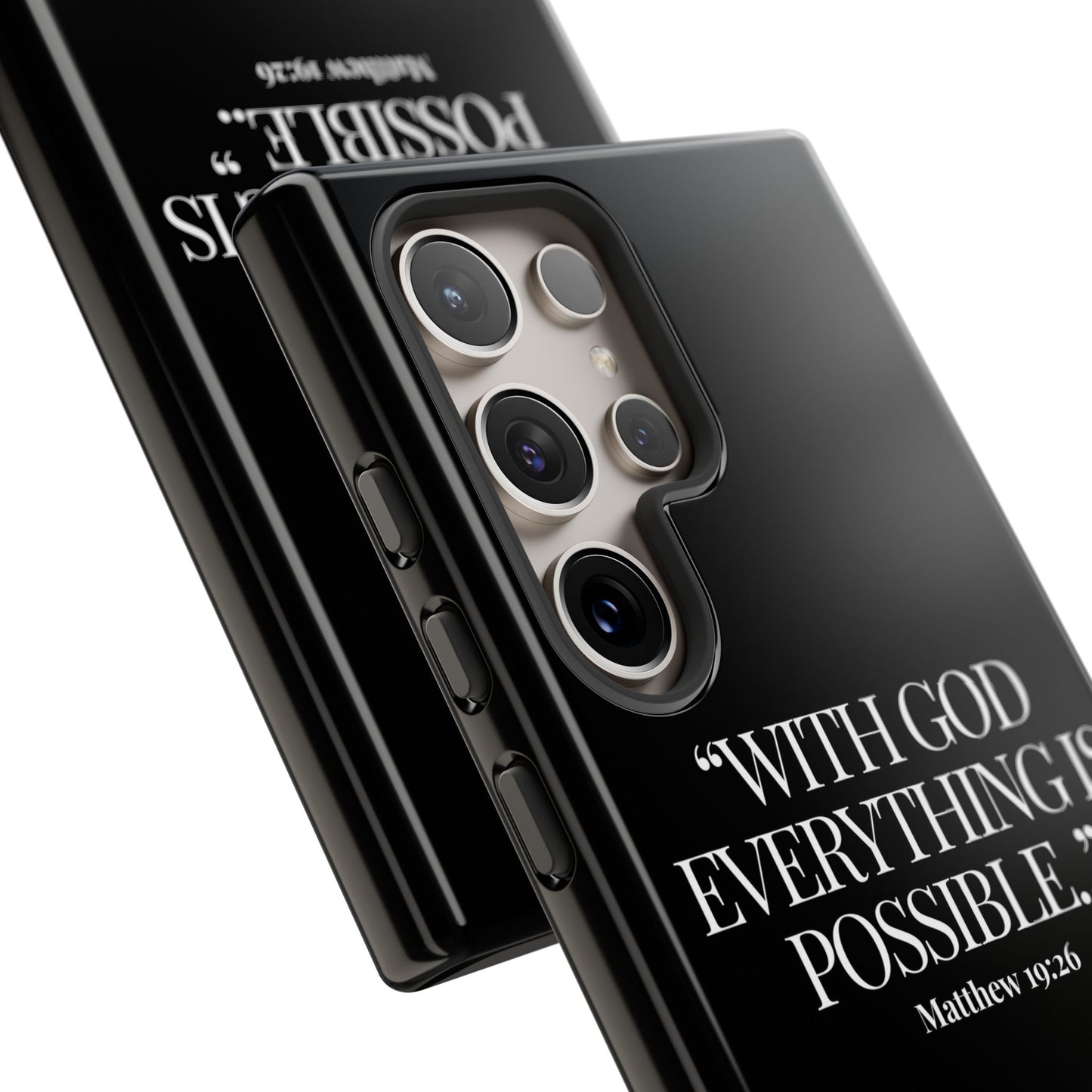 "Endless Possibilties" - Black Phone Case (Matthew 19:26)