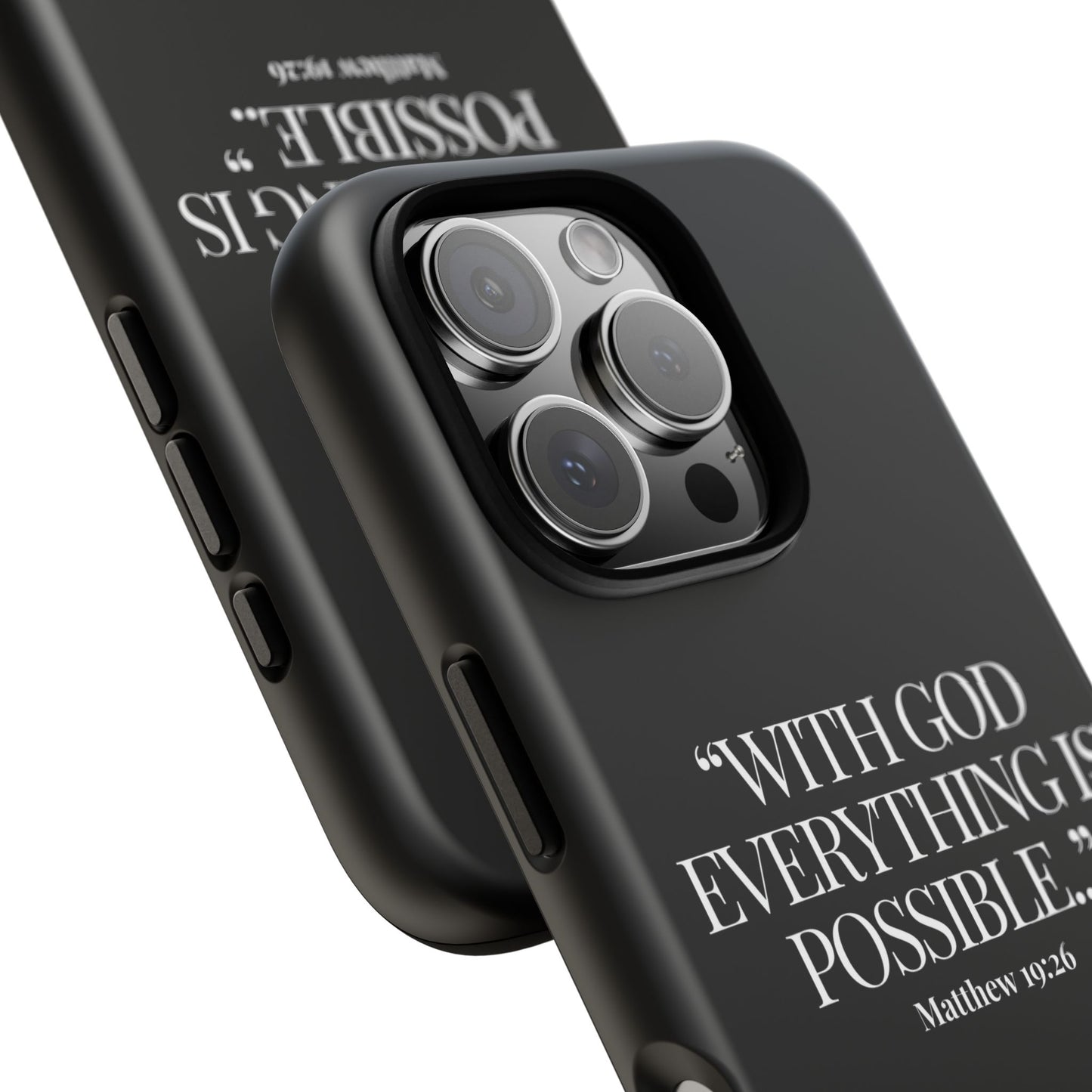 "Endless Possibilties" - Black Phone Case (Matthew 19:26)