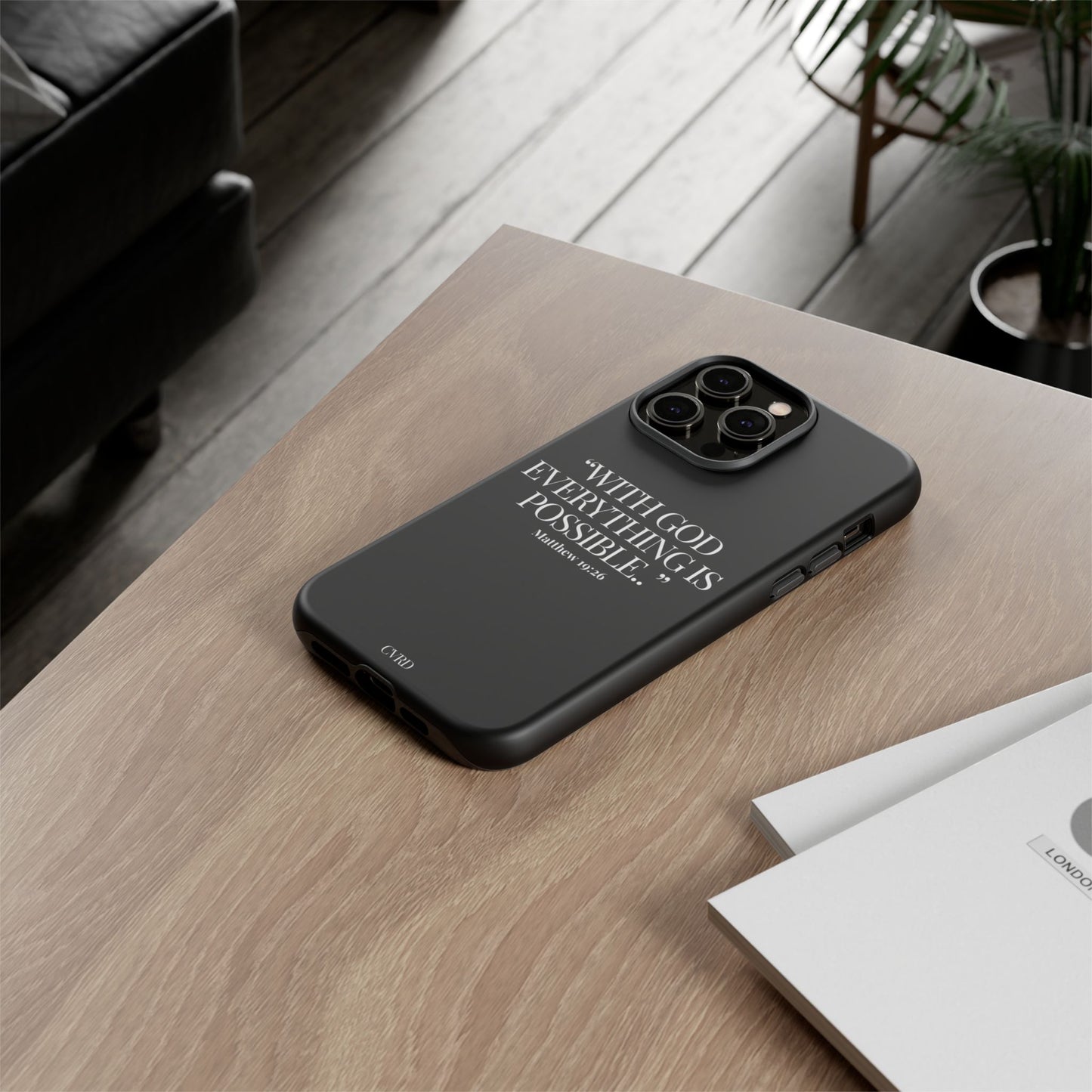 "Endless Possibilties" - Black Phone Case (Matthew 19:26)
