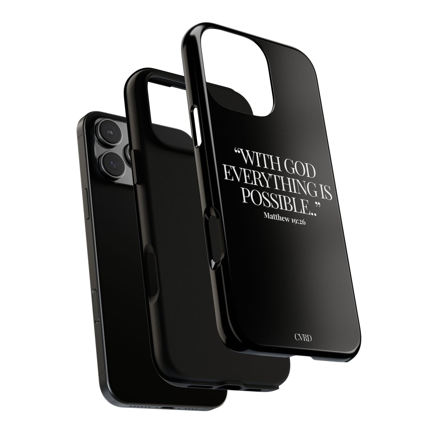 "Endless Possibilties" - Black Phone Case (Matthew 19:26)