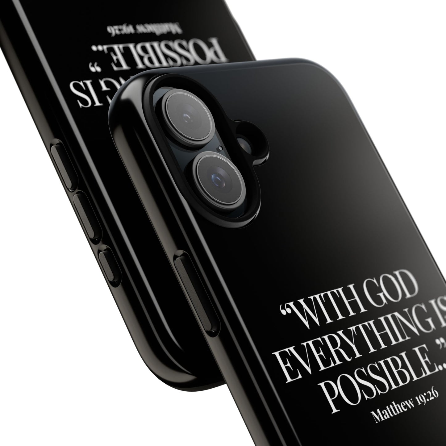 "Endless Possibilties" - Black Phone Case (Matthew 19:26)
