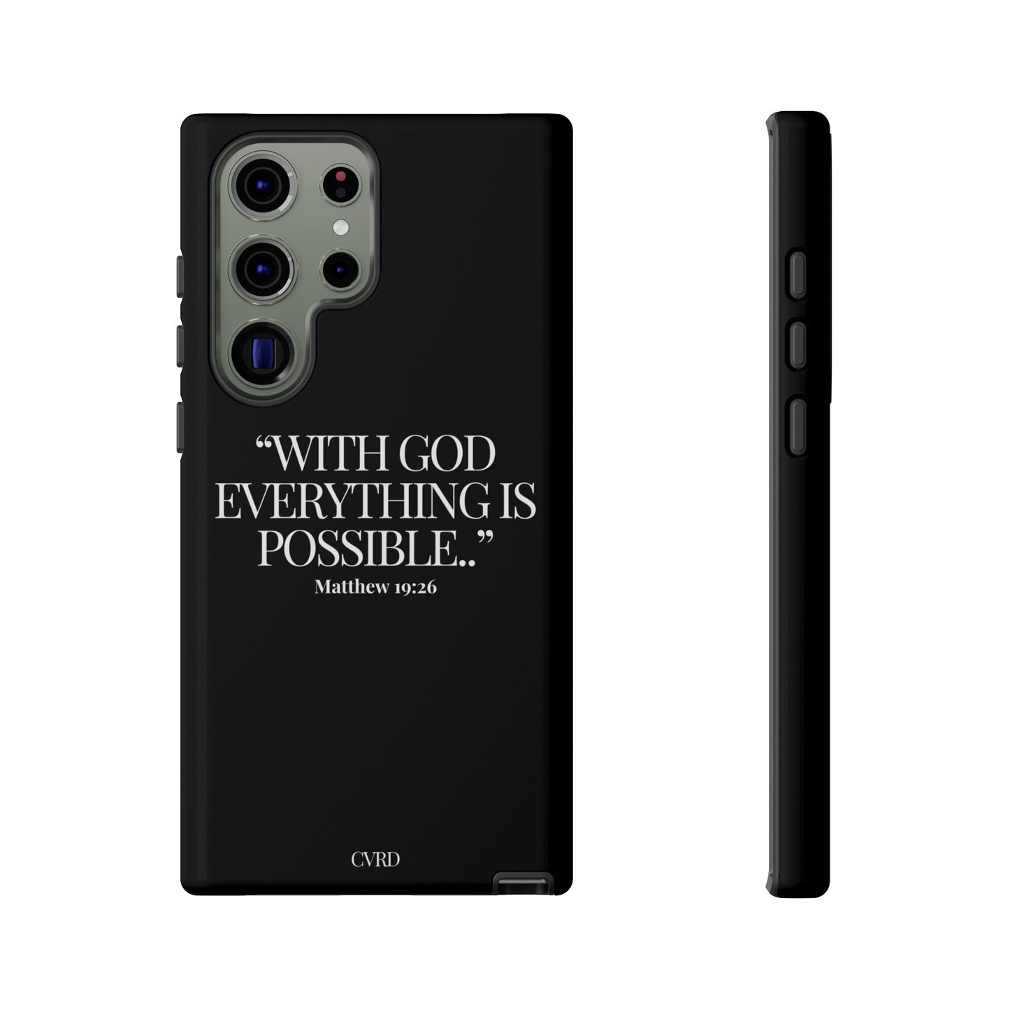 "Endless Possibilties" - Black Phone Case (Matthew 19:26)