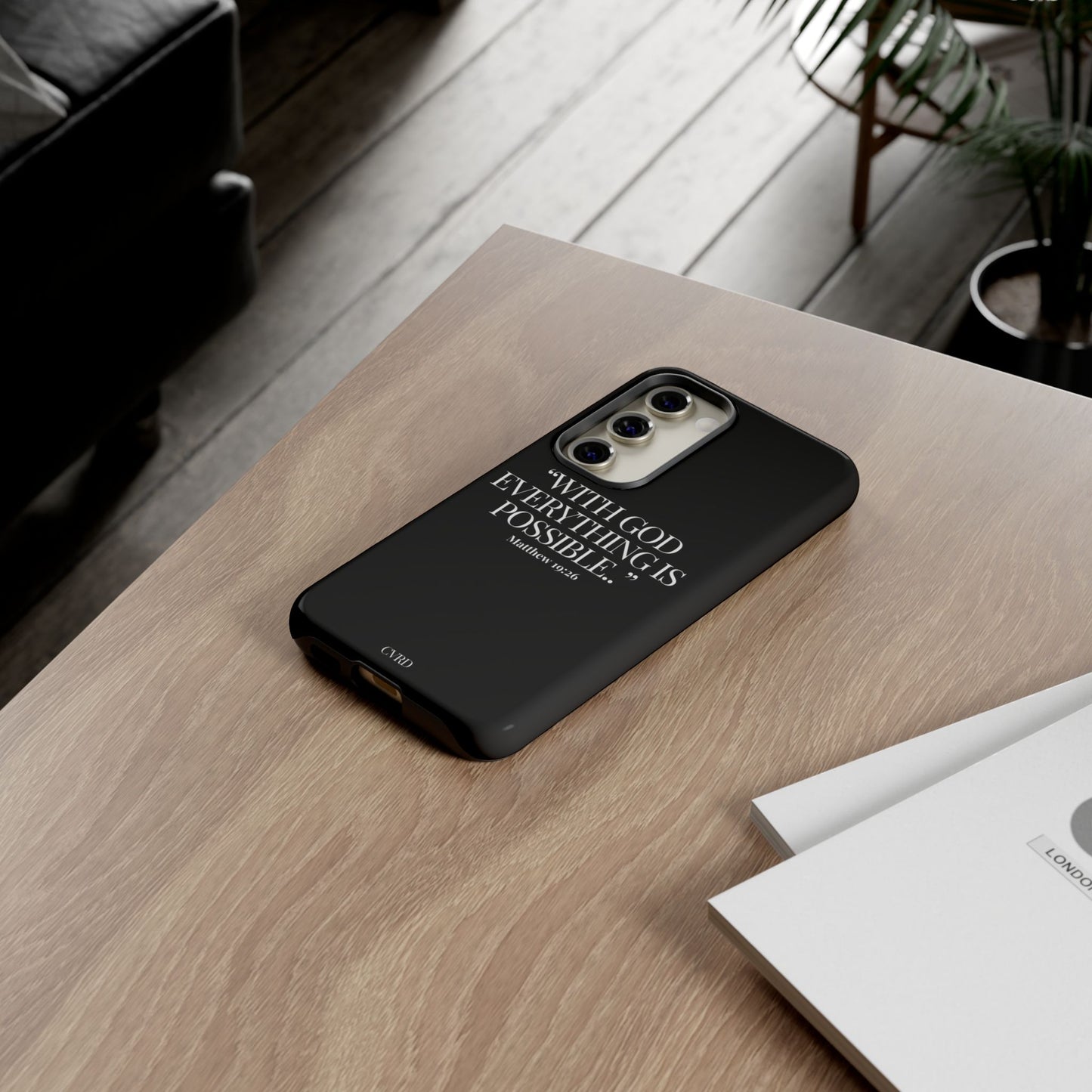 "Endless Possibilties" - Black Phone Case (Matthew 19:26)