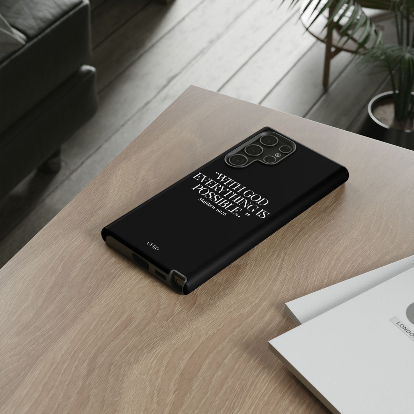 "Endless Possibilties" - Black Phone Case (Matthew 19:26)