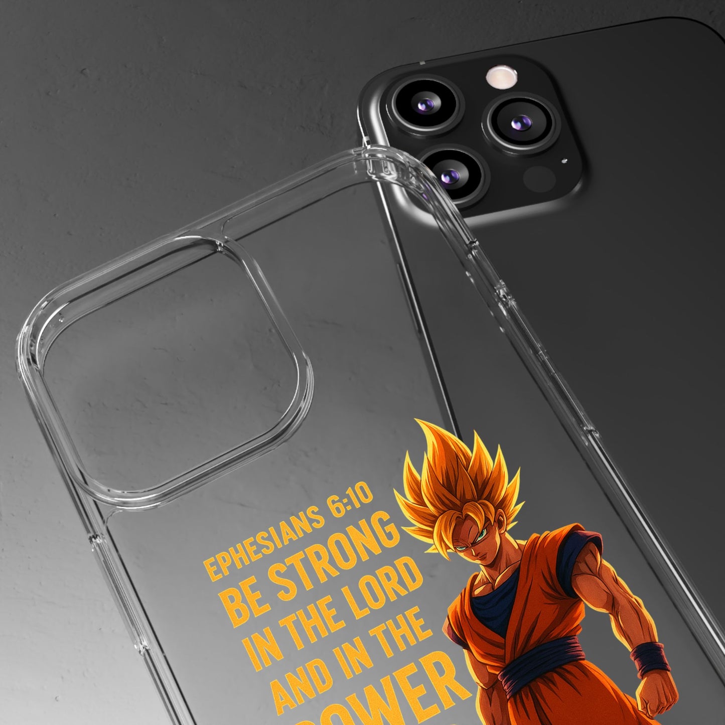 "Pure Strength" – Transparent Phone Case (Ephesian 6:10)