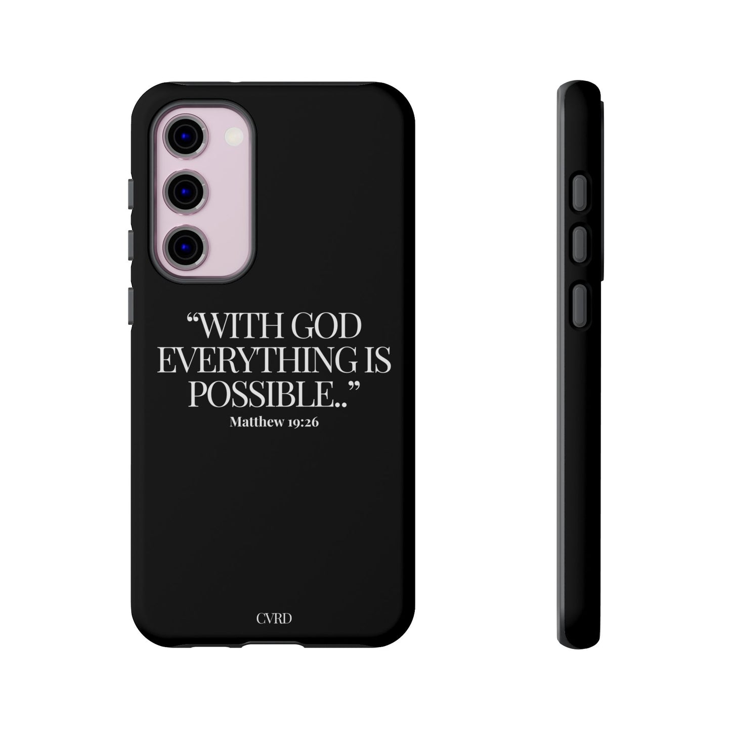 "Endless Possibilties" - Black Phone Case (Matthew 19:26)