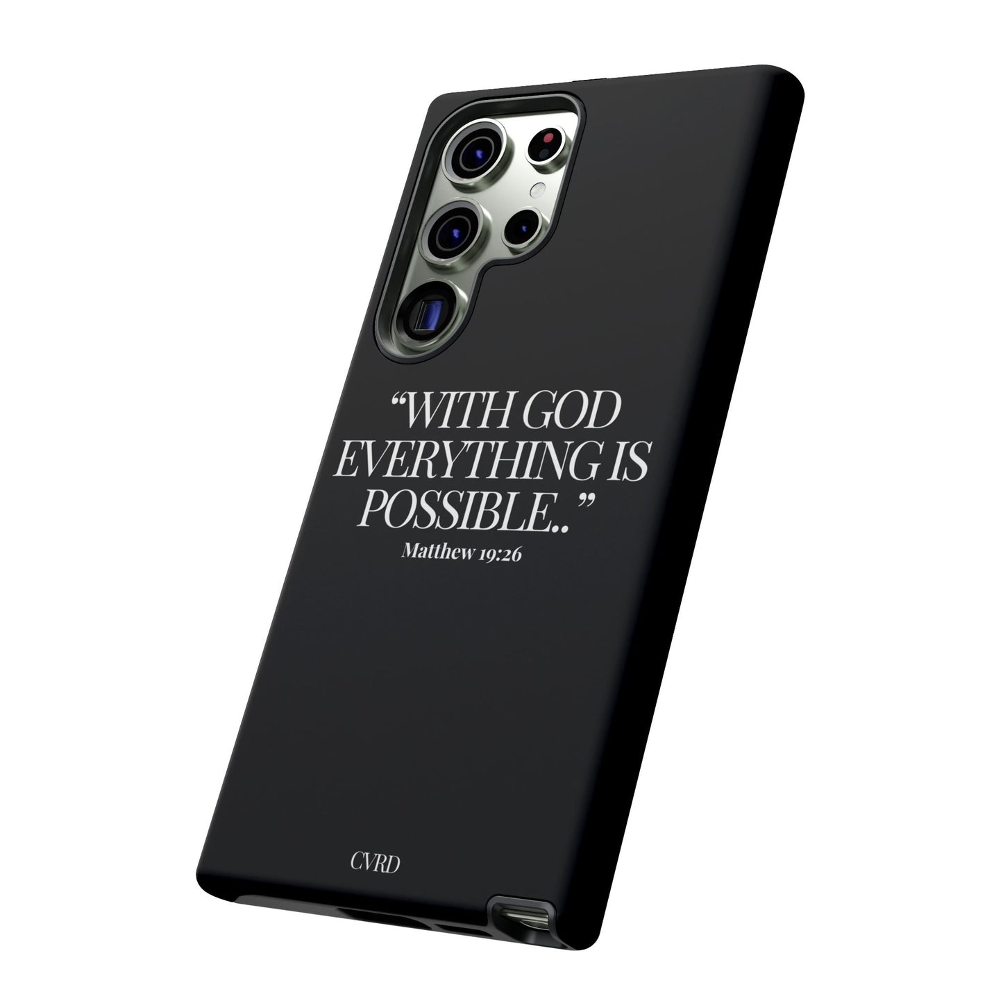 "Endless Possibilties" - Black Phone Case (Matthew 19:26)