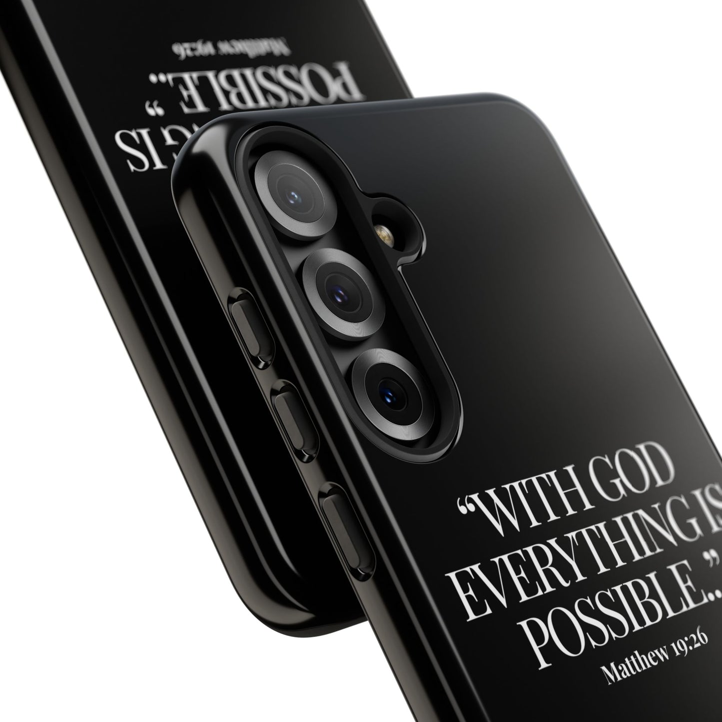 "Endless Possibilties" - Black Phone Case (Matthew 19:26)