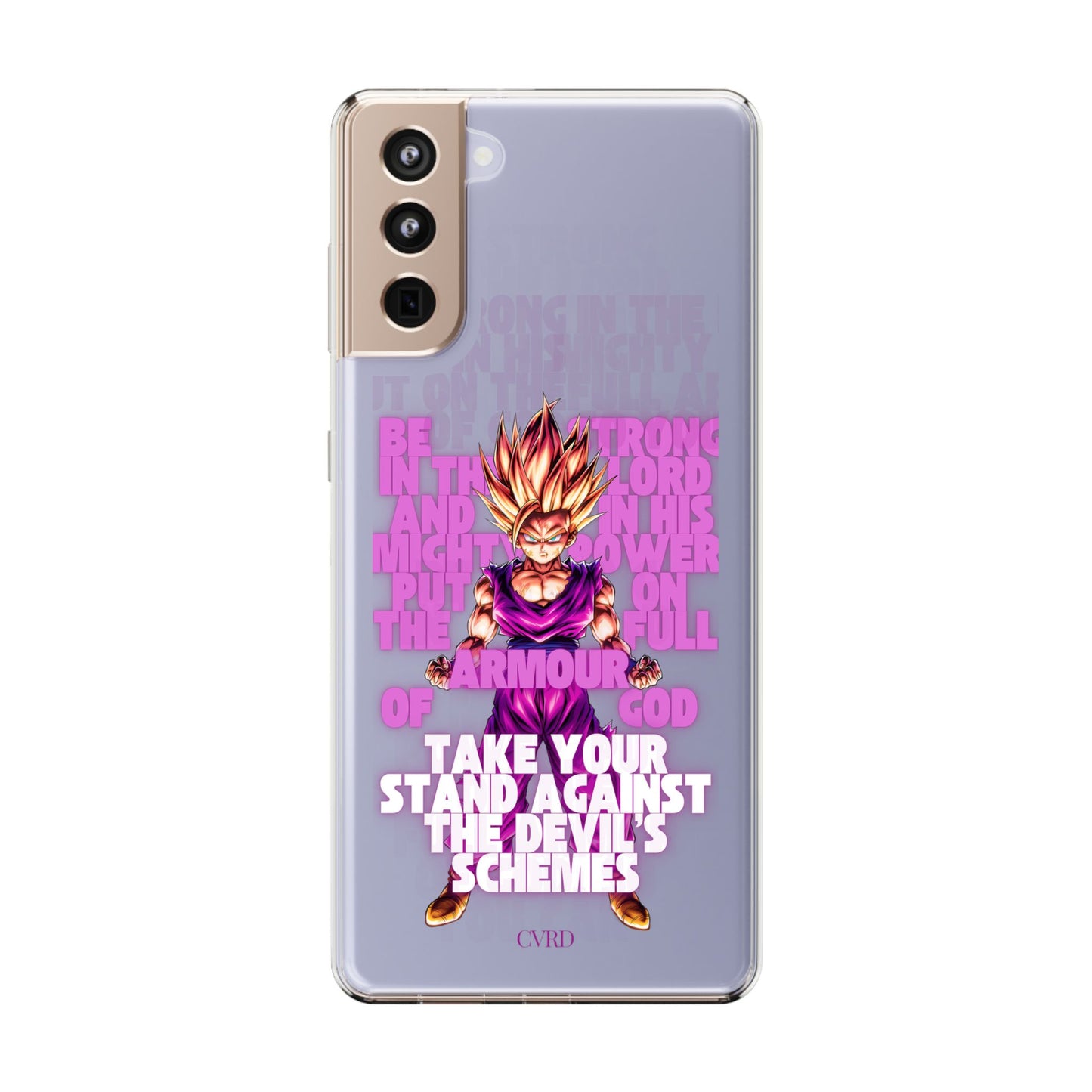 "Take A Stand" – Transparent Phone Case (Ephesians 6:10)