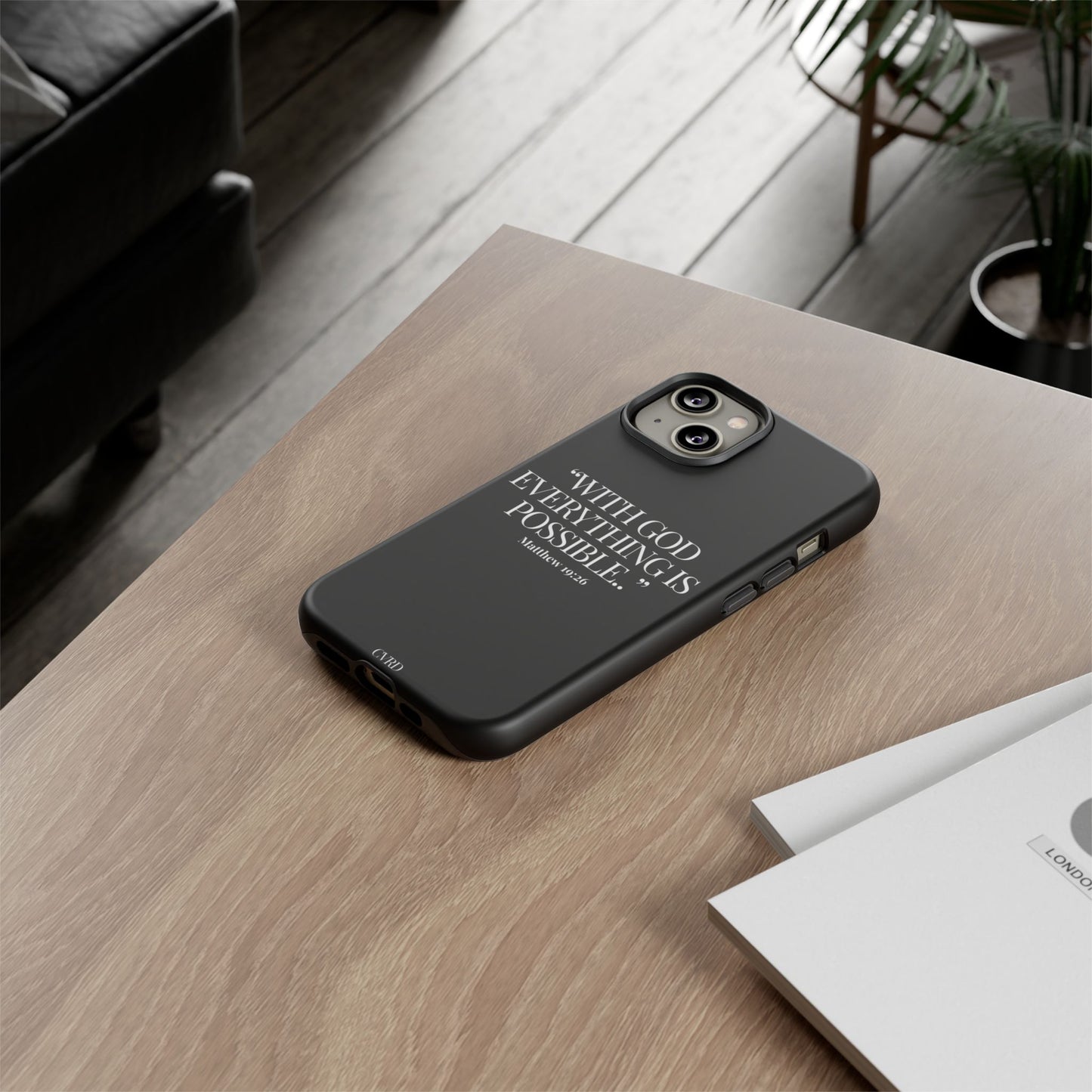 "Endless Possibilties" - Black Phone Case (Matthew 19:26)