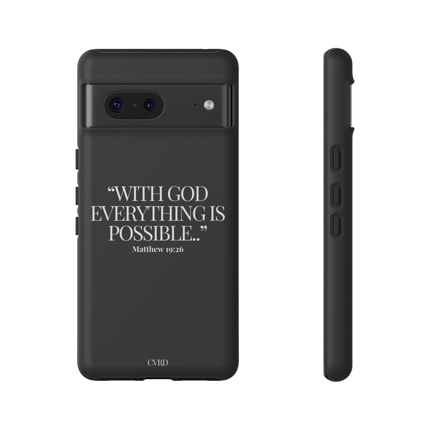 "Endless Possibilties" - Black Phone Case (Matthew 19:26)