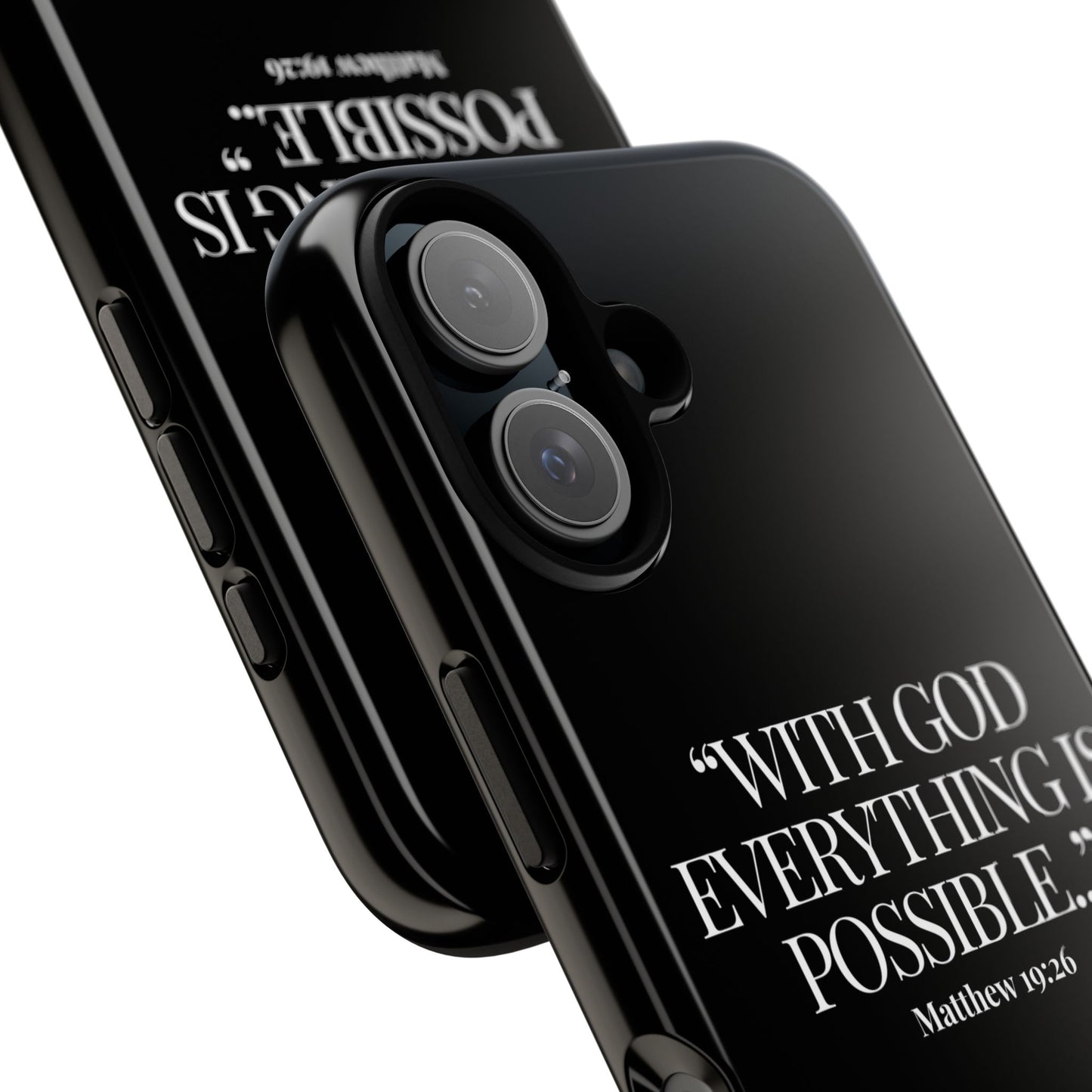 "Endless Possibilties" - Black Phone Case (Matthew 19:26)