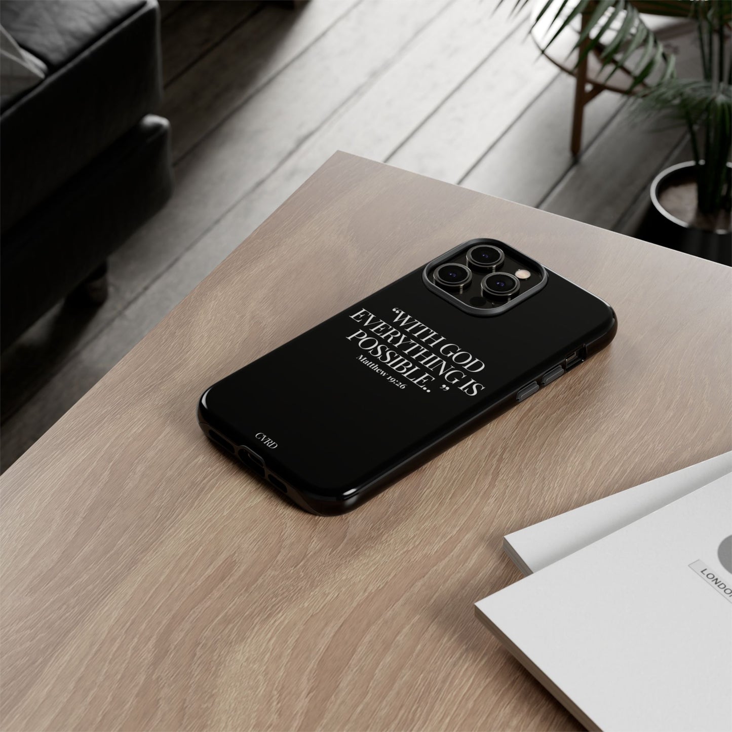"Endless Possibilties" - Black Phone Case (Matthew 19:26)