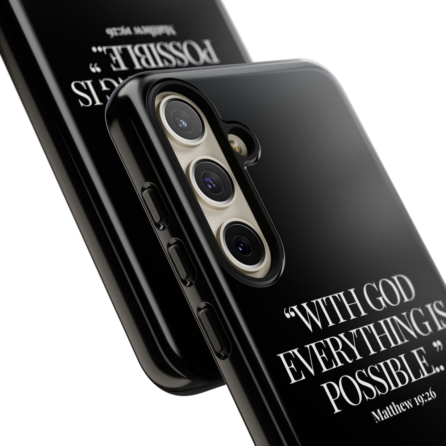 "Endless Possibilties" - Black Phone Case (Matthew 19:26)