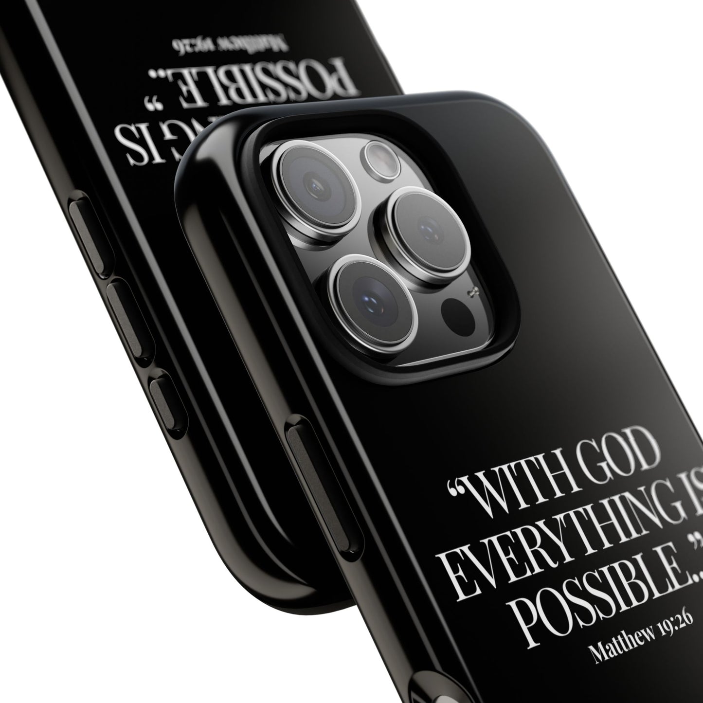 "Endless Possibilties" - Black Phone Case (Matthew 19:26)