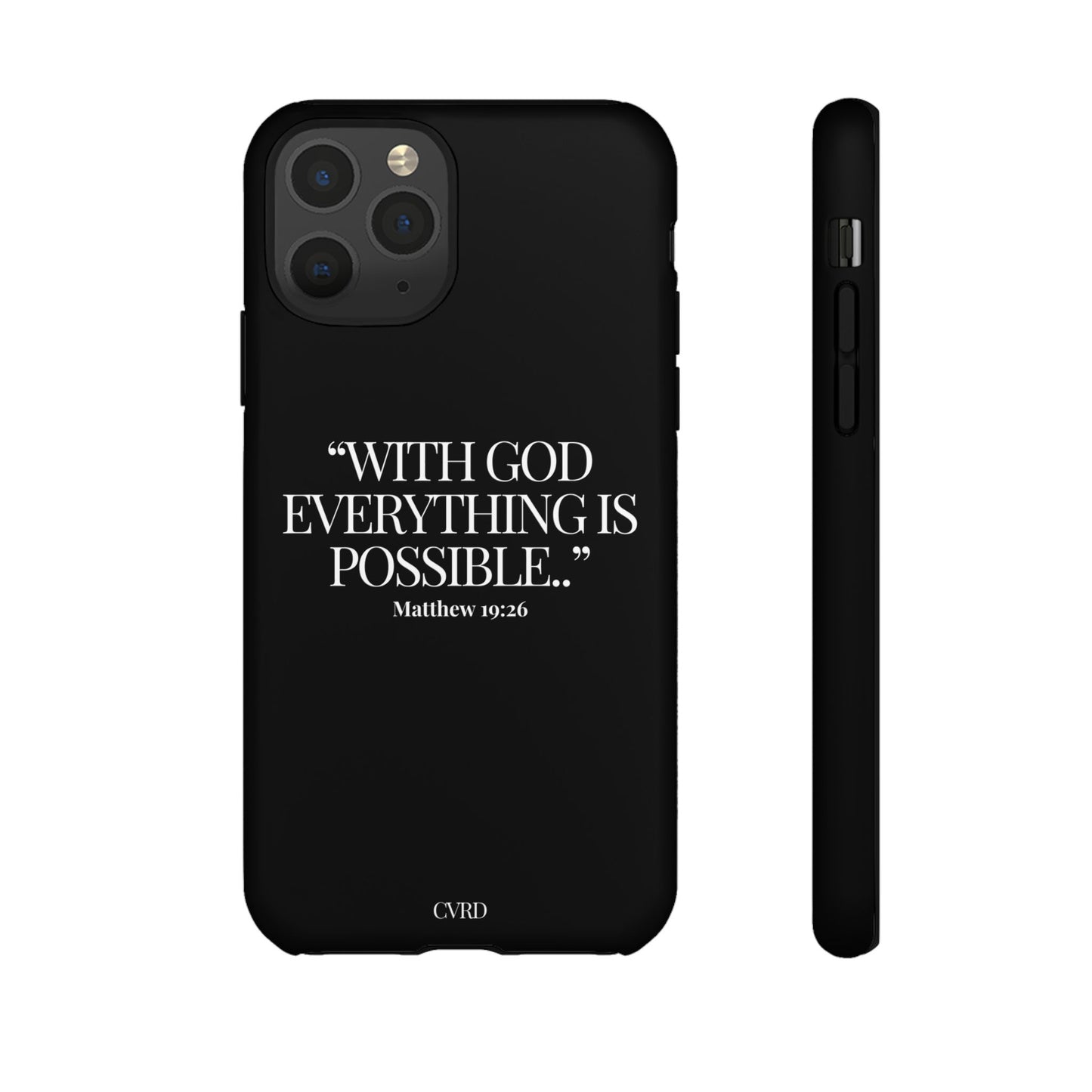"Endless Possibilties" - Black Phone Case (Matthew 19:26)