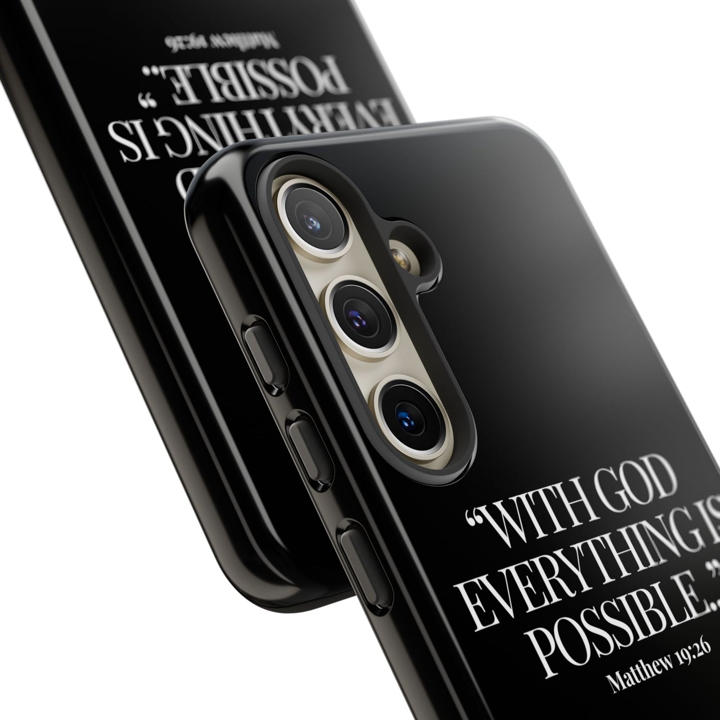 "Endless Possibilties" - Black Phone Case (Matthew 19:26)