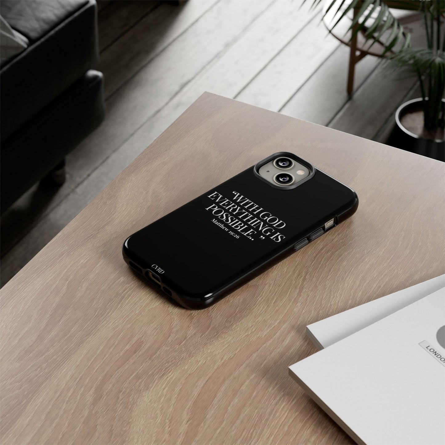 "Endless Possibilties" - Black Phone Case (Matthew 19:26)