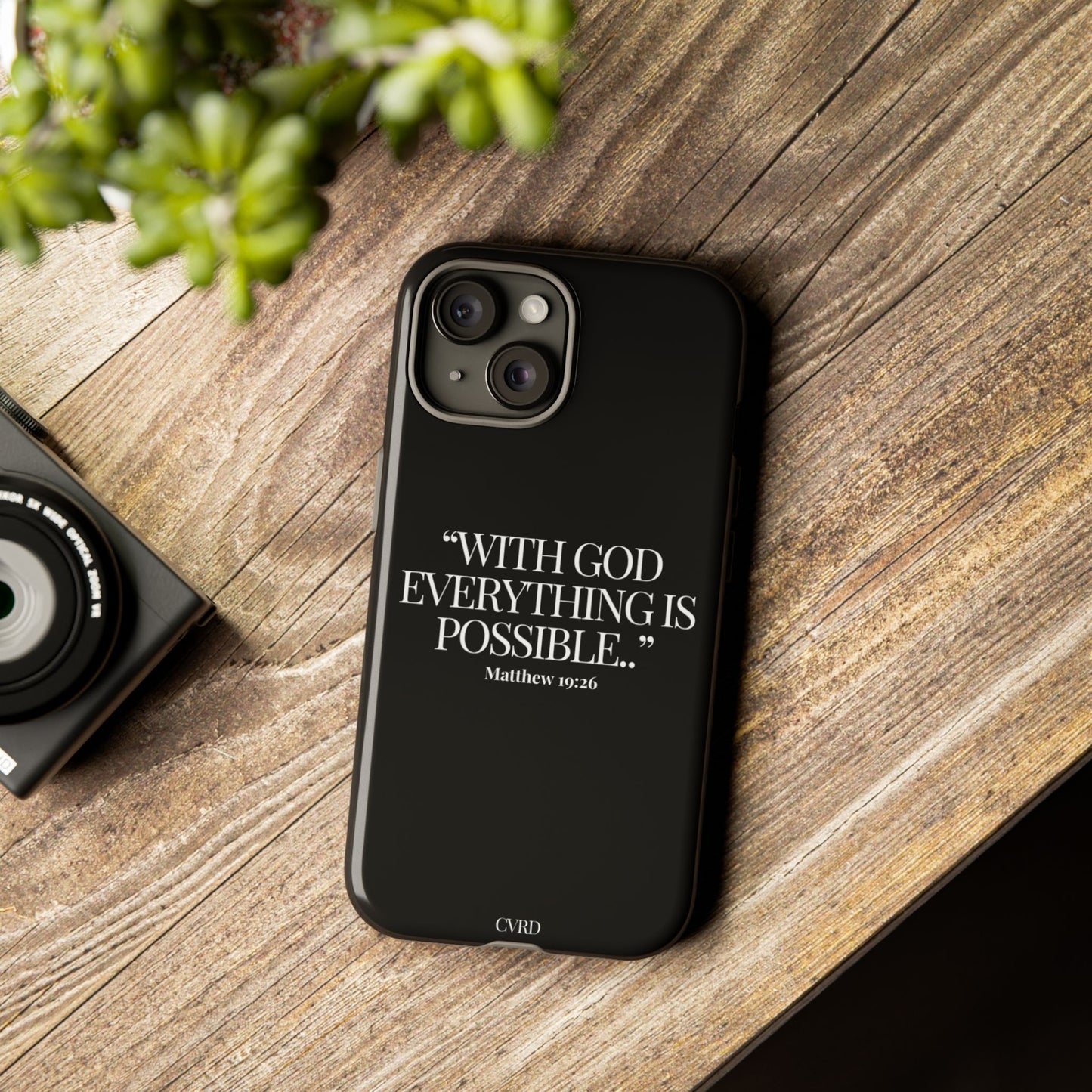 "Endless Possibilties" - Black Phone Case (Matthew 19:26)