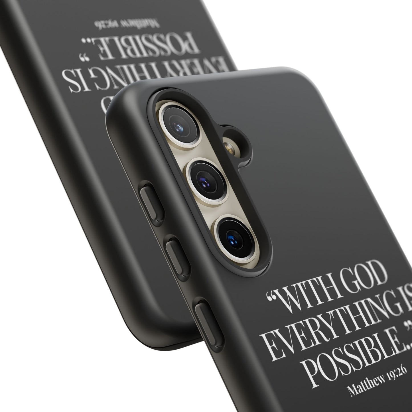 "Endless Possibilties" - Black Phone Case (Matthew 19:26)