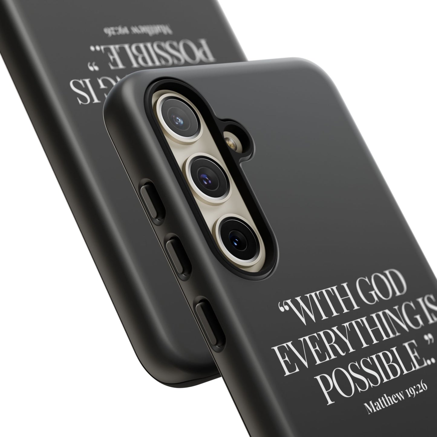 "Endless Possibilties" - Black Phone Case (Matthew 19:26)