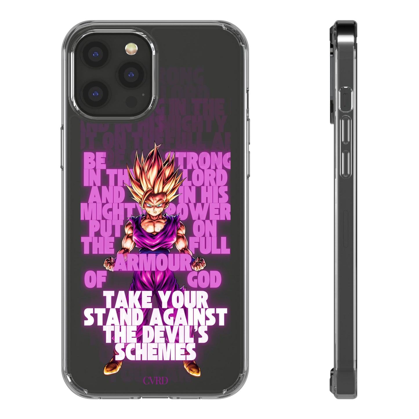 "Take A Stand" – Transparent Phone Case (Ephesians 6:10)