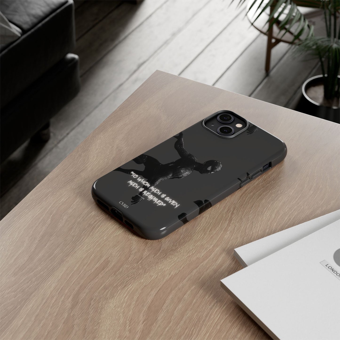 "Responsibility" - Black Phone Case (Luke 12:48)