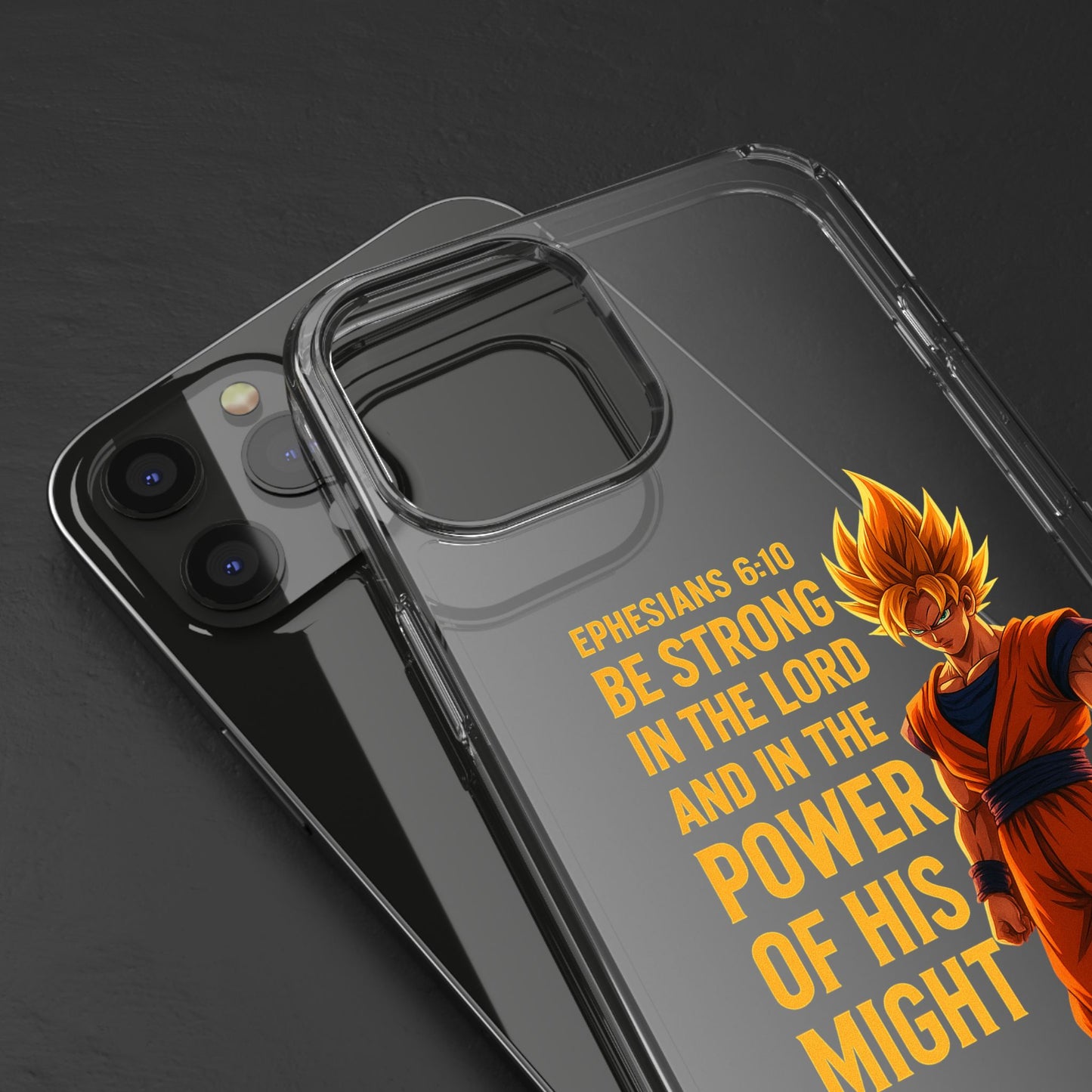 "Pure Strength" – Transparent Phone Case (Ephesian 6:10)