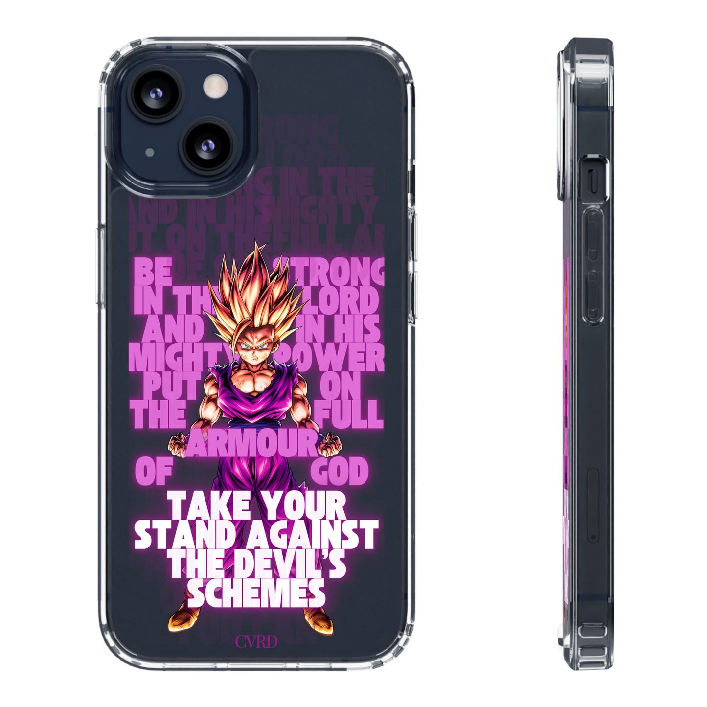 "Take A Stand" – Transparent Phone Case (Ephesians 6:10)
