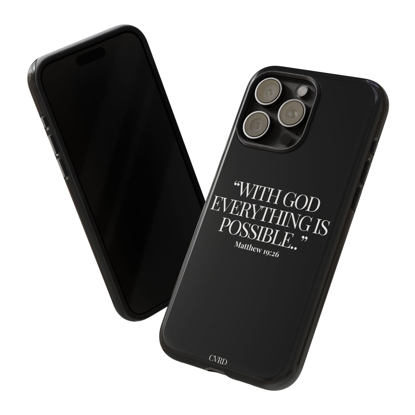 "Endless Possibilties" - Black Phone Case (Matthew 19:26)