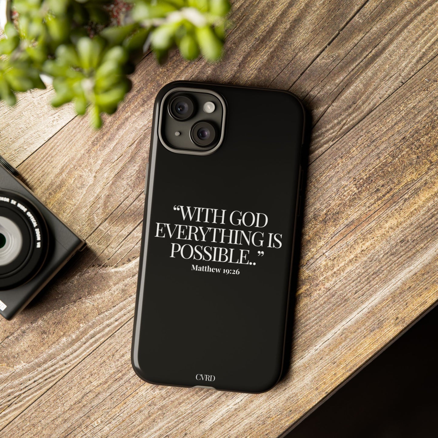 "Endless Possibilties" - Black Phone Case (Matthew 19:26)