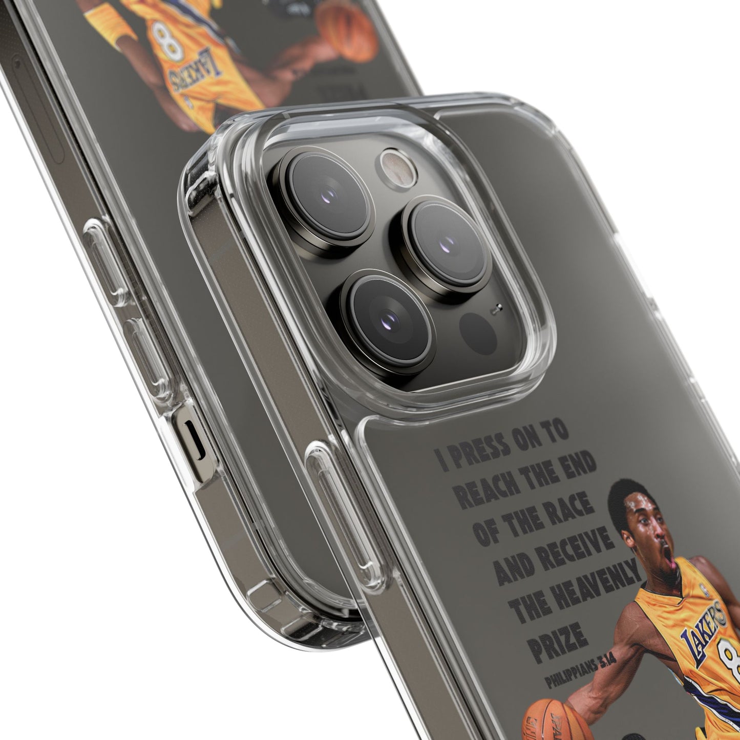 "Angel" – Transparent Phone Case (Philippians 3:14)