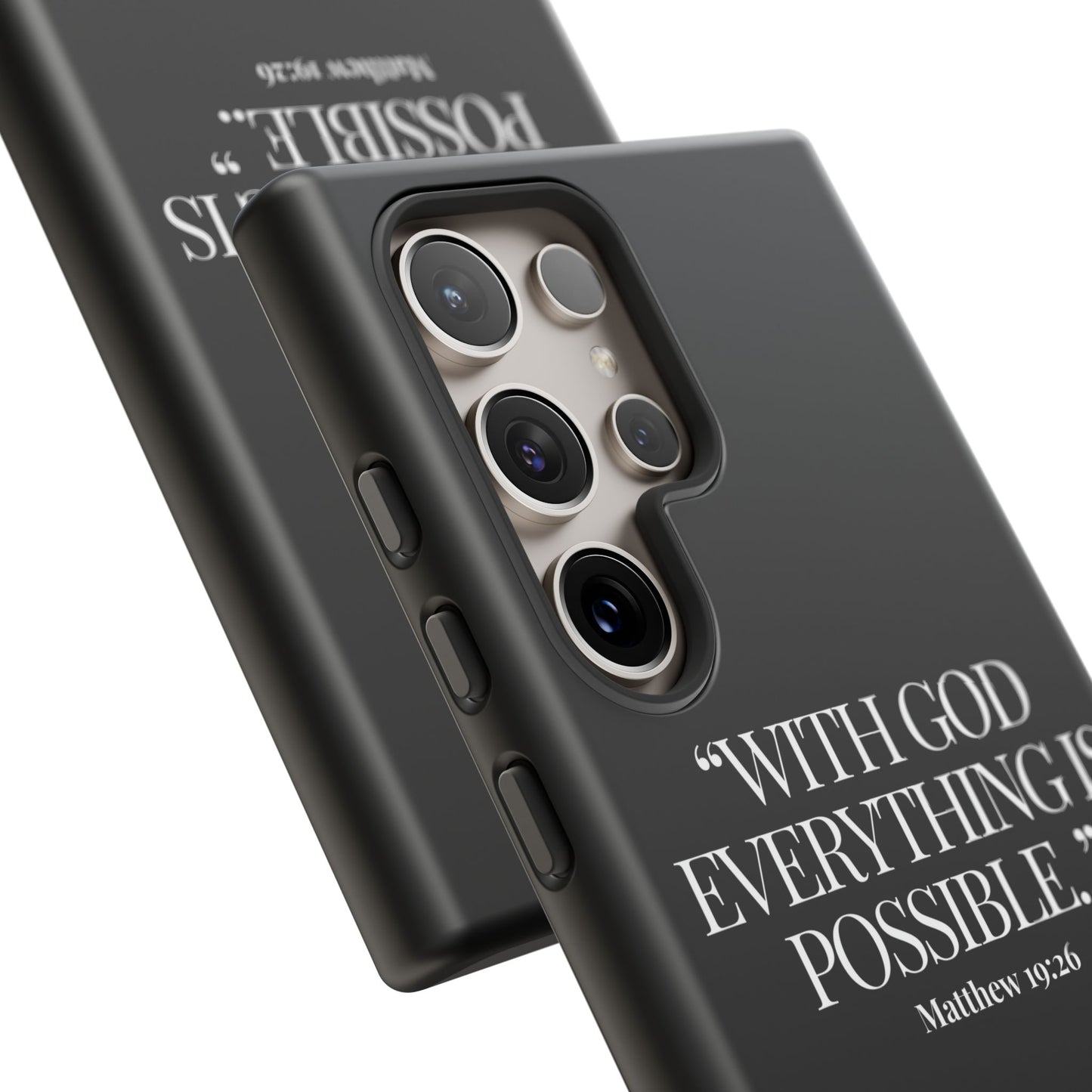 "Endless Possibilties" - Black Phone Case (Matthew 19:26)