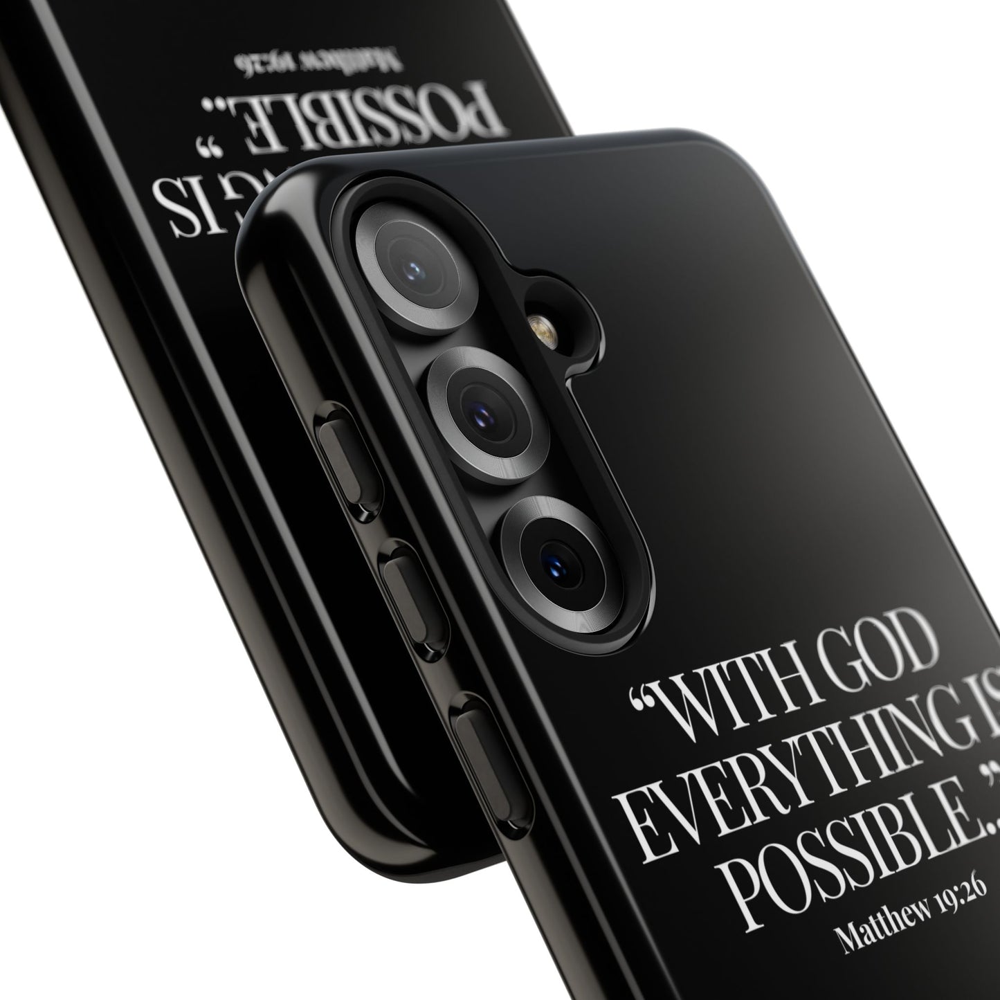 "Endless Possibilties" - Black Phone Case (Matthew 19:26)