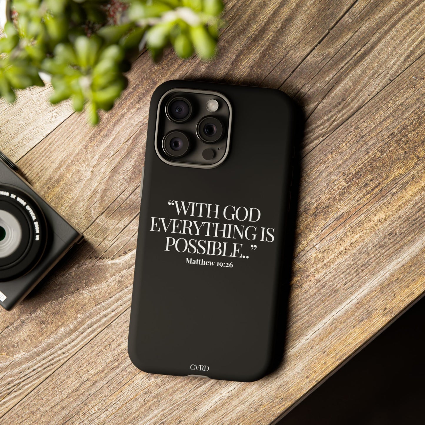 "Endless Possibilties" - Black Phone Case (Matthew 19:26)