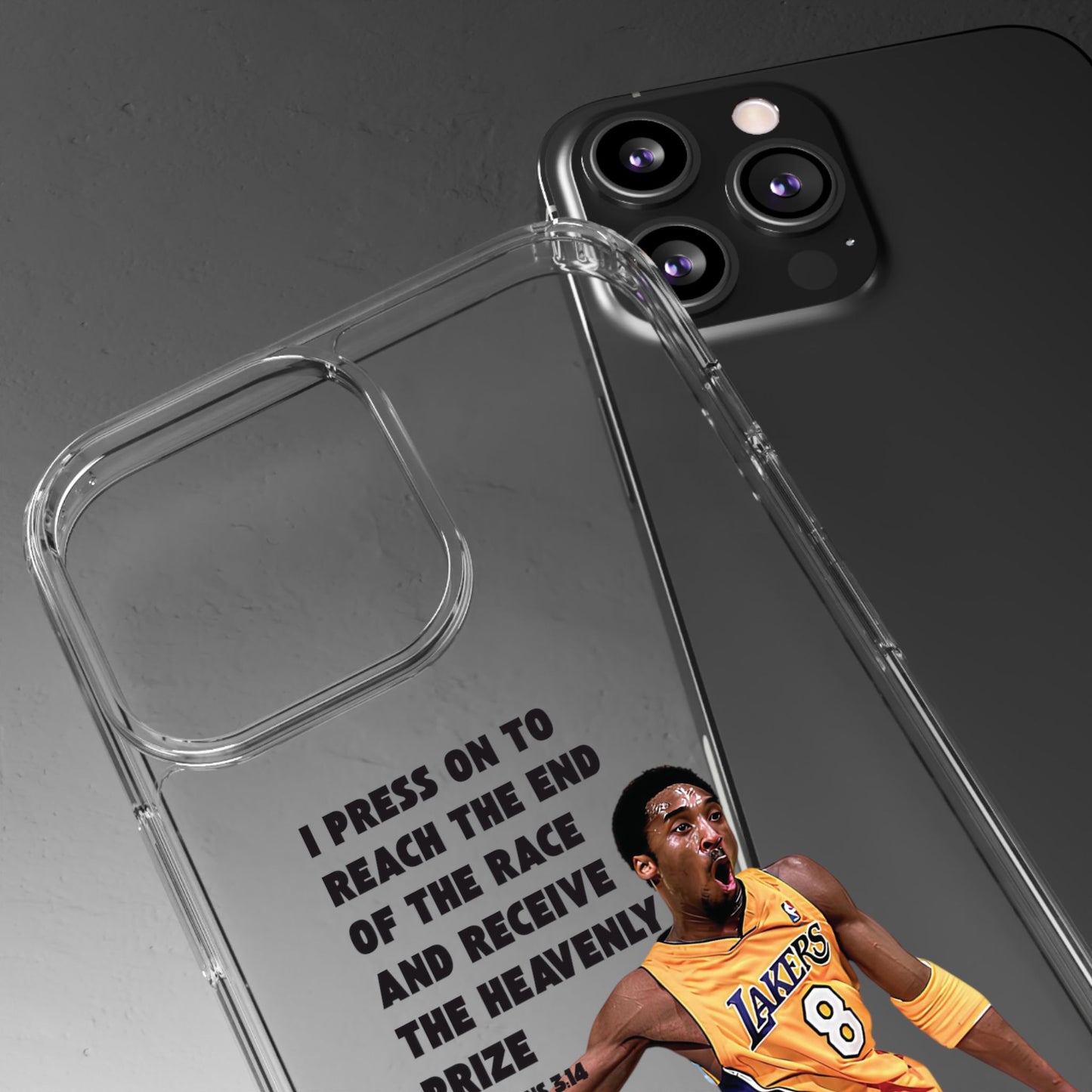 "Angel" – Transparent Phone Case (Philippians 3:14)
