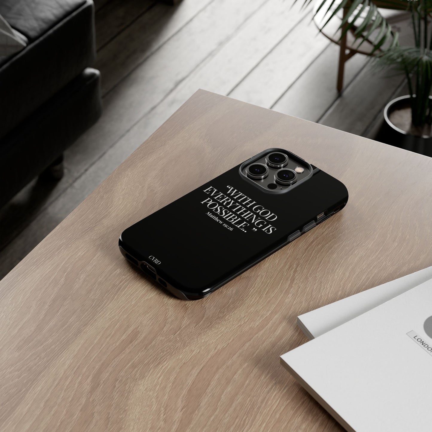 "Endless Possibilties" - Black Phone Case (Matthew 19:26)