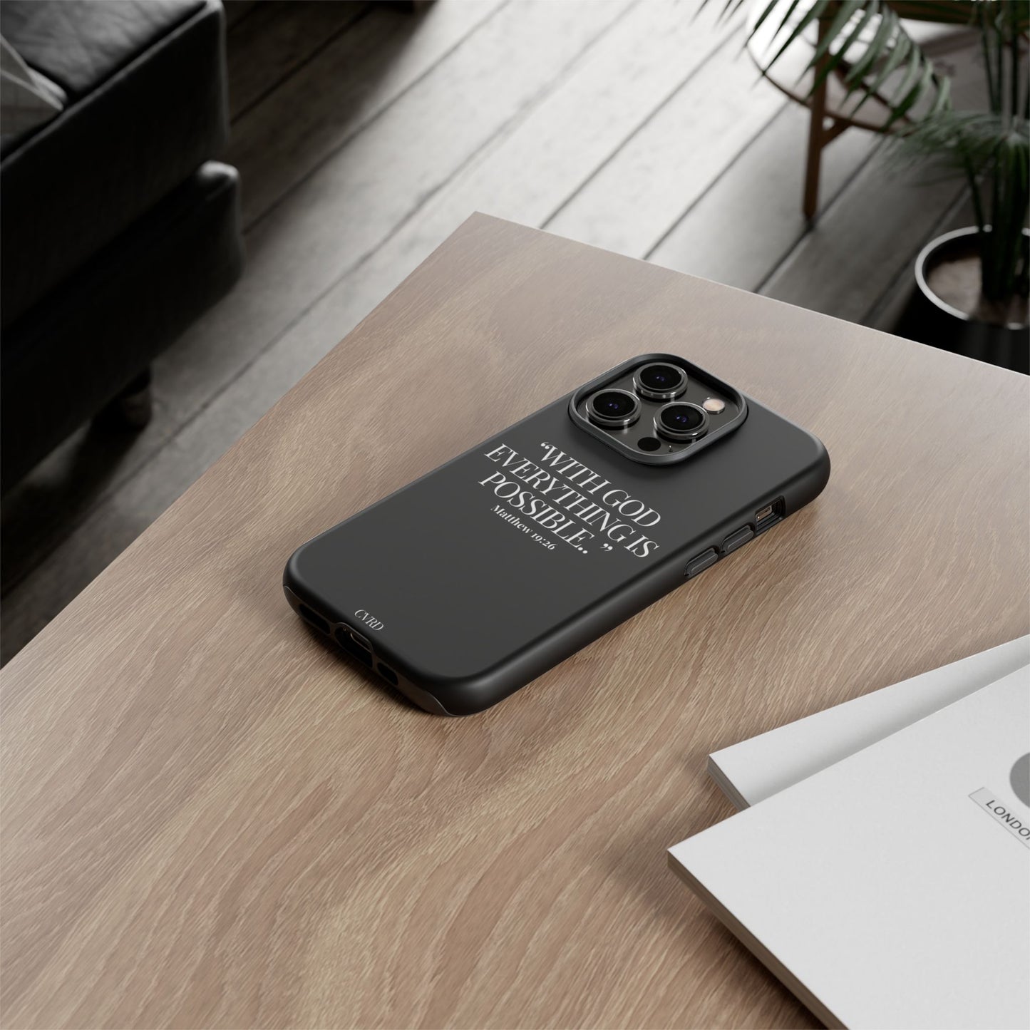 "Endless Possibilties" - Black Phone Case (Matthew 19:26)