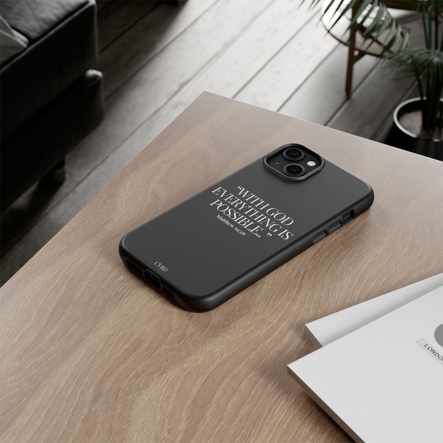 "Endless Possibilties" - Black Phone Case (Matthew 19:26)