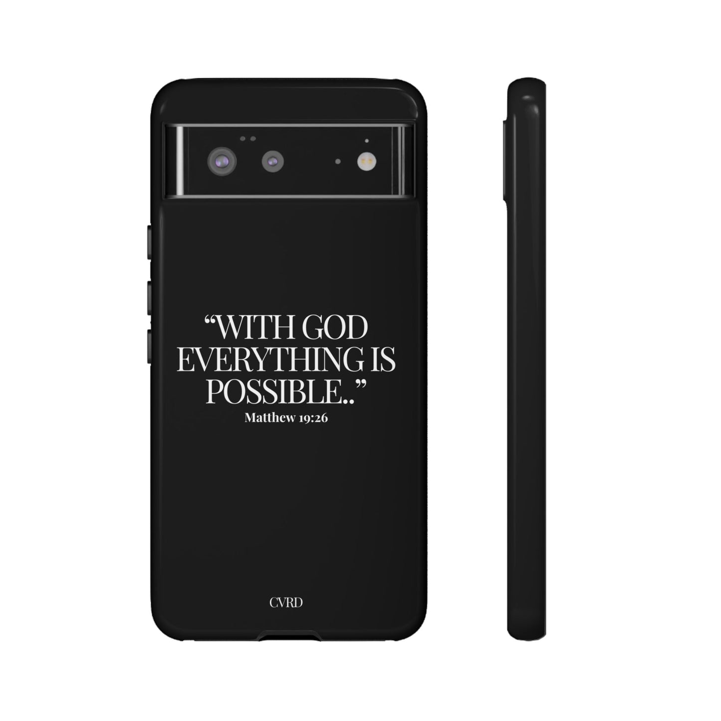 "Endless Possibilties" - Black Phone Case (Matthew 19:26)