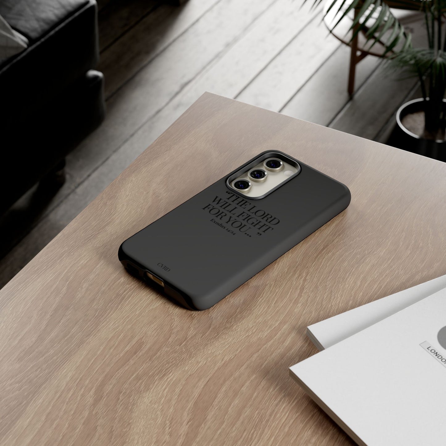 "Silent Strength" - Black Phone Case (Exodus 14:14)